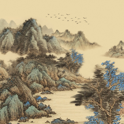 Roller blind for large window Mountains