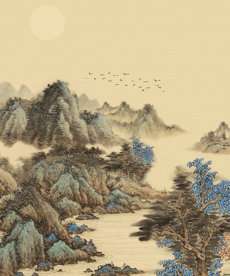 Roller blind for large window mountains print