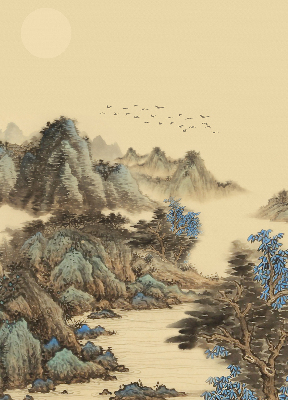 Roller blind for large window Mountains