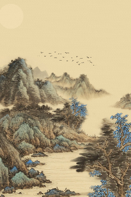 Roller blind for large window Mountains