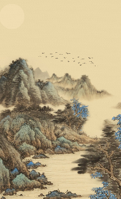 Roller blind for large window Mountains