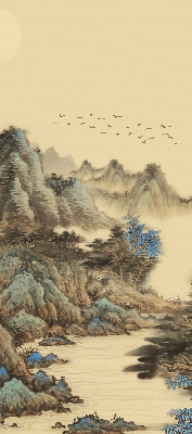Roller blind for large window Mountains