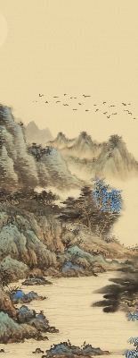 Roller blind for large window mountains print