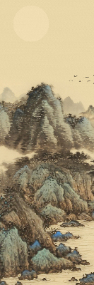 Roller blind for large window mountains print