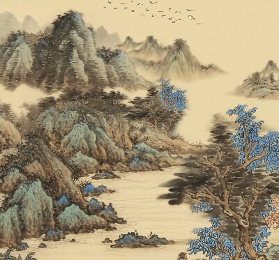 Roller blind for large window mountains print