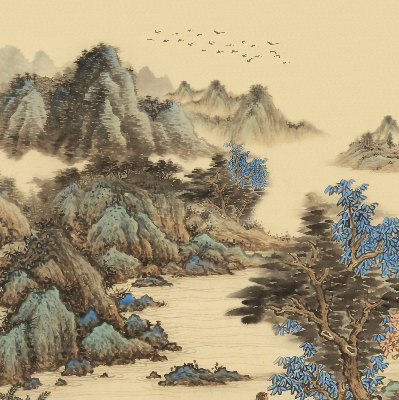 Roller blind for large window Mountains