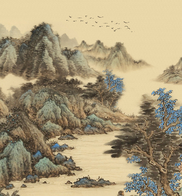 Roller blind for large window Mountains