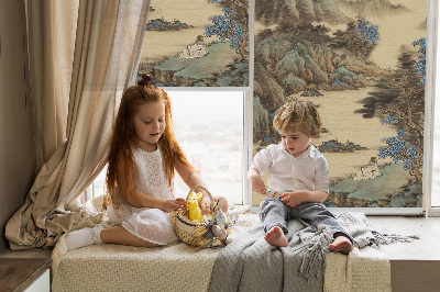 Roller blind for large window Mountains