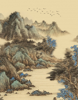 Roller blind for large window Mountains