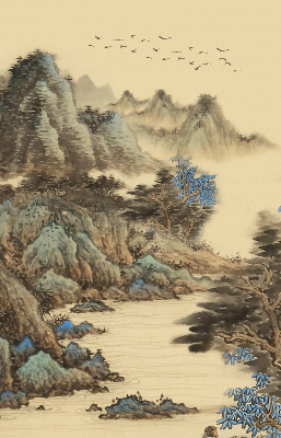 Roller blind for large window Mountains