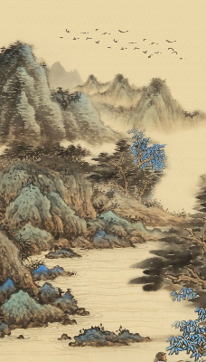 Roller blind for large window Mountains