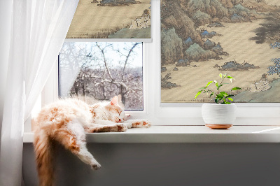 Roller blind for large window Mountains