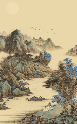 Roller blind for large window Mountains