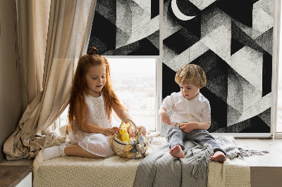 Fabric roller blind Triangles in abstraction
