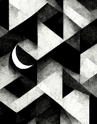 Fabric roller blind Triangles in abstraction