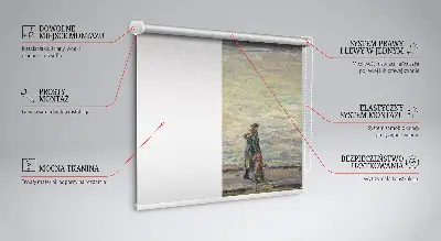 Roller blind modern people on the water design
