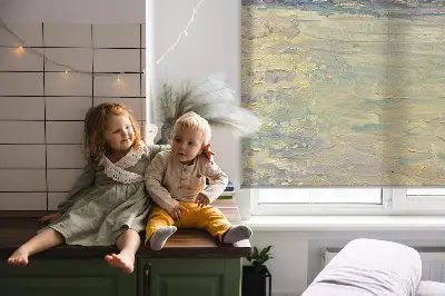 Roller blind modern people on the water design