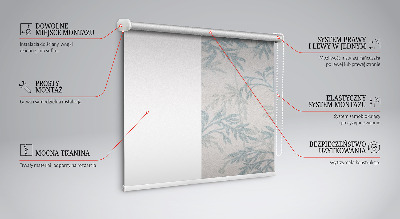 Modern roller blind with leaves pattern