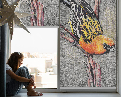 Fabric roller blind A bird on a branch