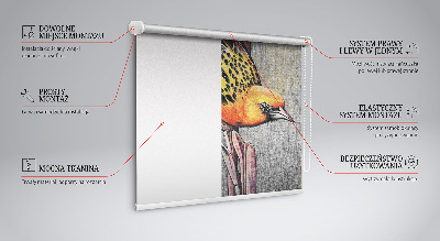 Fabric roller blind A bird on a branch