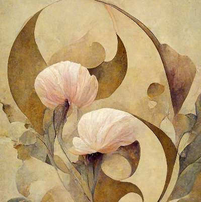 Modern roller blind Pink flowers