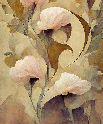 Modern roller blind Pink flowers