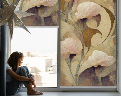 Modern roller blind Pink flowers