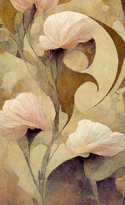 Modern roller blind Pink flowers