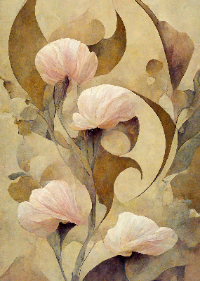 Modern roller blind Pink flowers