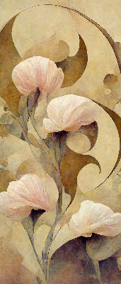 Modern roller blind Pink flowers