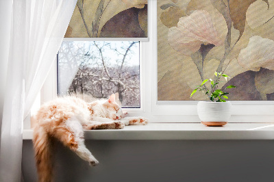 Modern roller blind Pink flowers