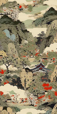 Roller blind for large window Mountain print