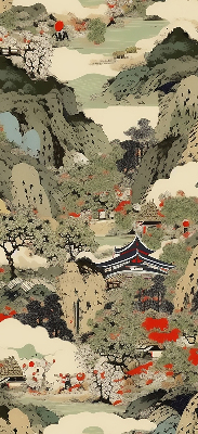 Roller blind for large window Mountain print