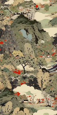 Roller blind for large window Mountain print