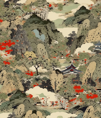 Roller blind for large window Mountain print