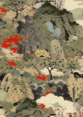 Roller blind for large window Mountain print