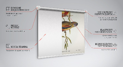 Fabric roller blind Two birds on a branch