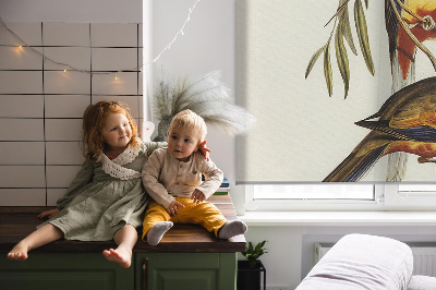 Fabric roller blind Two birds on a branch