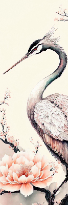 Modern roller blind Heron in flowers
