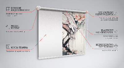 Modern roller blind Heron in flowers