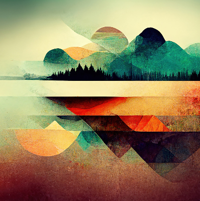 Modern roller blind Abstract mountains