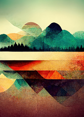 Modern roller blind Abstract mountains