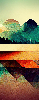 Modern roller blind Abstract mountains