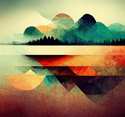 Modern roller blind Abstract mountains