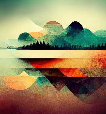 Modern roller blind Abstract mountains