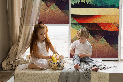 Modern roller blind Abstract mountains