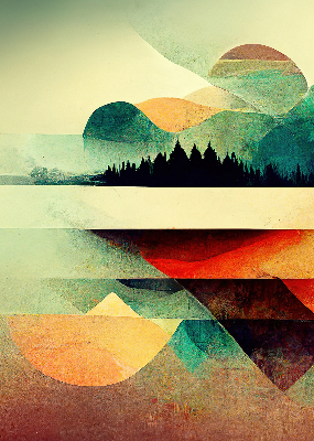 Modern roller blind Abstract mountains