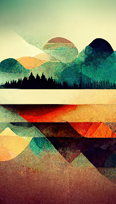 Modern roller blind Abstract mountains
