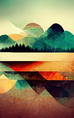 Modern roller blind Abstract mountains