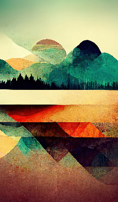 Modern roller blind Abstract mountains